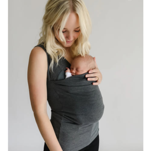 Lalabu Soothe Shirt | Newborn Baby Carrier Shirt for Mom | No-Wrap Baby Wearing Shirt from Makers of The Lalabu Dad Shirt | Skin to Skin Top for Mom and Baby