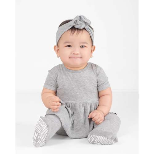Reversible Opening Ready Set Romper® Twirl in Ribbed Heathered Grey