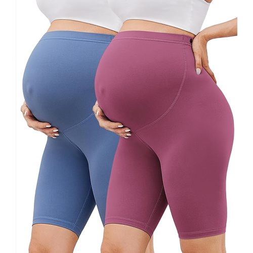 BONVIGOR Buttercloud Maternity Shorts Over The Belly - 5"/8" Biker Shorts for Pregnancy Workout Yoga Athletic Casual Lounge