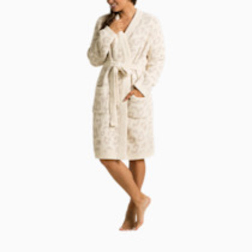 Barefoot Dreams CozyChic Barefoot In The Wild Robe - Cream/Stone, Xl