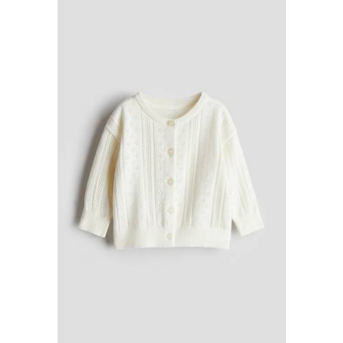 PATTERN-KNIT COTTON CARDIGAN