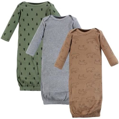 Hudson Baby Unisex Baby Thermal Gown 3pk