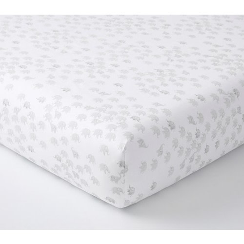 Watercolor Elephant Crib Sheets | Pottery Barn Kids