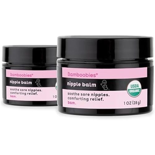 Bamboobies Women's Nipple Cream, Organic Cream for Soothing Skin, Nipple Balm, 1 oz (Pack of 2)