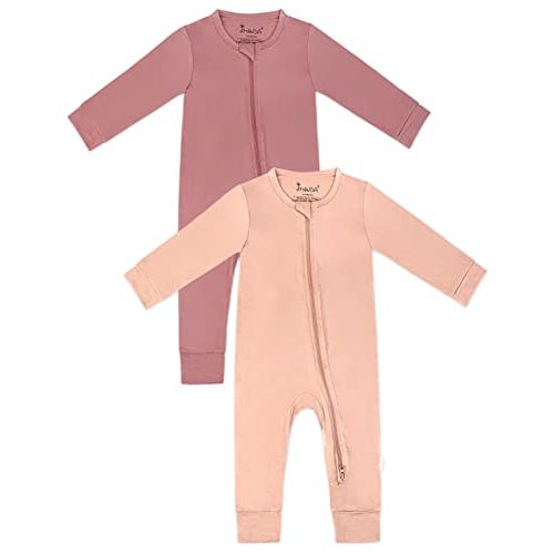 Jimonda Baby Romper Boys Girls Bamboo Pajamas 2-Way Zipper Footless Unisex Long Sleeve Sleepers Sleep and Play 0-24 Months