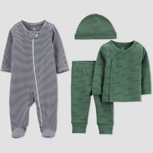 Carter's Just One You®️ Baby Boys' 4pc Alligator Print Layette Set Green/Blue, Size: 6M