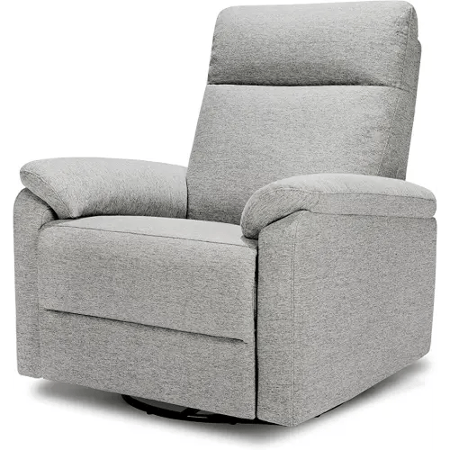 DaVinci Suzy Swivel Recliner in Frost Grey, GREENGUARD Gold & CertiPUR-US® Certified