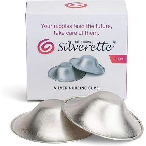 Silverette The Original Silver Nursing Cups - Soothing Sore Or Cracked Nipples with Silver - Small