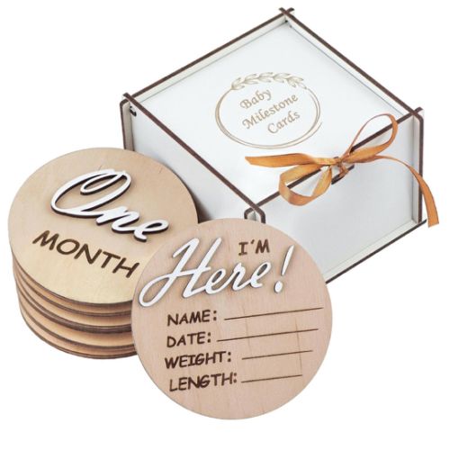 3D Wooden Monthly Milestone Cards, For Baby Photos, Monthly Milestone Marker, Monthly Milestone Wood Discs, Baby Months Signs, Baby Shower Gift, Milestone Wooden Circles, Monthly Baby Milestone