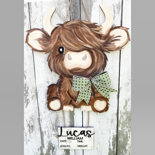 Nursery Decor Highland Cow Sign Door Hanger Highland Cow - Etsy