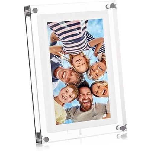 7-inch Digital Picture Frame,Acrylic Video Frame with Auto Rotate Playback, 1GB Internal Memory and 1500mAh Battery, Supports 1024 * 600 Resolution, Ideal Desktop Decorations