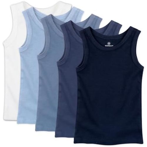 HonestBaby Sleeveless Muscle T-shirts 100% Organic Cotton for Infant Baby and Toddler Boys, Girls