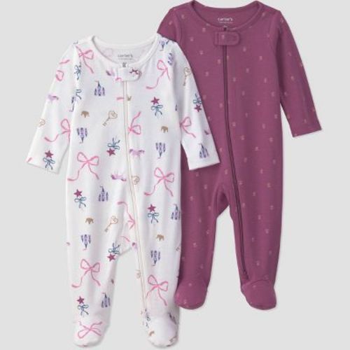 Carter's Just One You® Baby Girls' 2pk magic Long Sleeve Sleep N Plays - Plum Purple 3M
