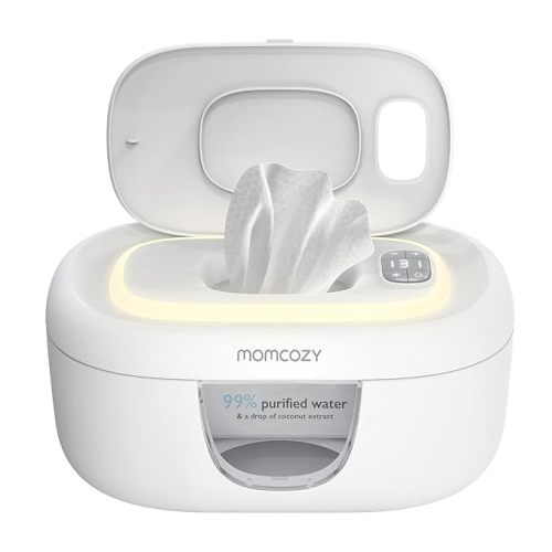 Momcozy Baby Wipe Warmer, Innovative Spring Design, Large Capacity Wipes Dispenser for 60-80pcs, Grey