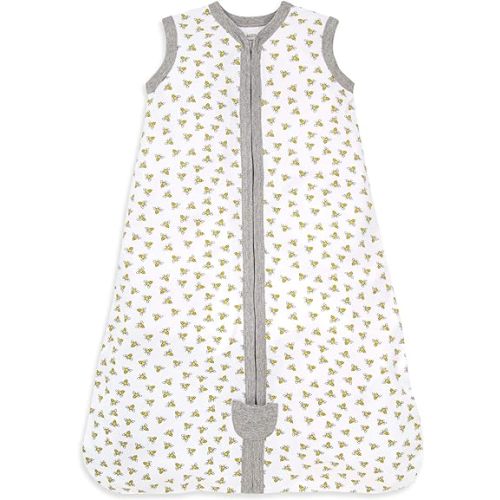 Burt's Bees Baby Unisex-Baby Beekeeper Wearable Blanket, 100% Organic Cotton, Swaddle Transition Sleeping Bag - Honey Bee Cloud - Small