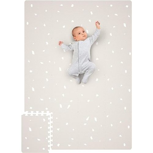 Stylish 5.6 x 4 ft. Soft Foam Baby Play Mat - Safe, Easy to Clean Modern Playroom Floor Mat