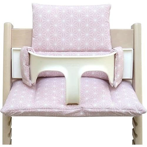 Baby - Coated Cushion Set for Tripp Trapp High Chair of Stokke - Happy Star Pink - 100% Made in Germany, All Materials Oeko TEX 100 Certified
