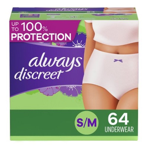 Always Discreet Adult Postpartum Incontinence Underwear for Women - Maximum Protection, Size: S/M