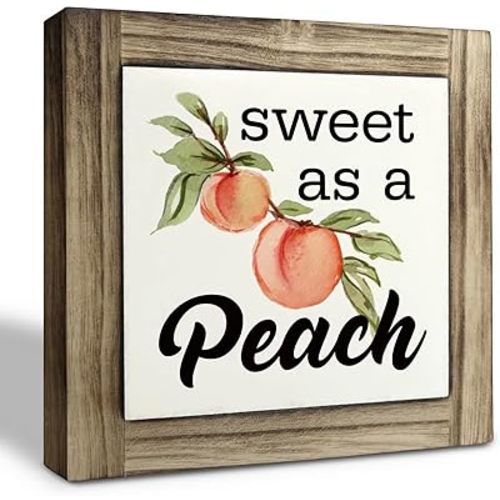 Sweet as a Peach Wood Sign
