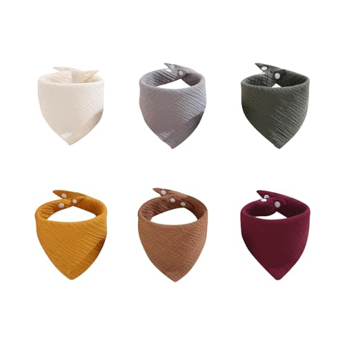 PurlHaven Muslin Bibs, 8 Pack Baby Bandana Drool Bibs,Extra Absorbent Soft Cotton,Baby Bib for Drooling and Teething