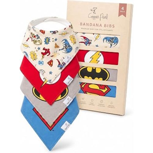 Copper Pearl Disney Baby Bibs 4 Pack, Soft Cotton Bandana Drool Bibs for Baby Girl & Boy, Drooling Teething