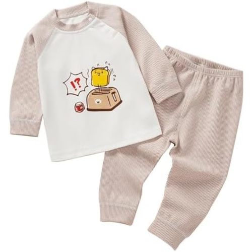 100% Organic Cotton Soft Baby Toddler Pants Set for Boys and Girls Unisex, Long Sleeve, 0-6T
