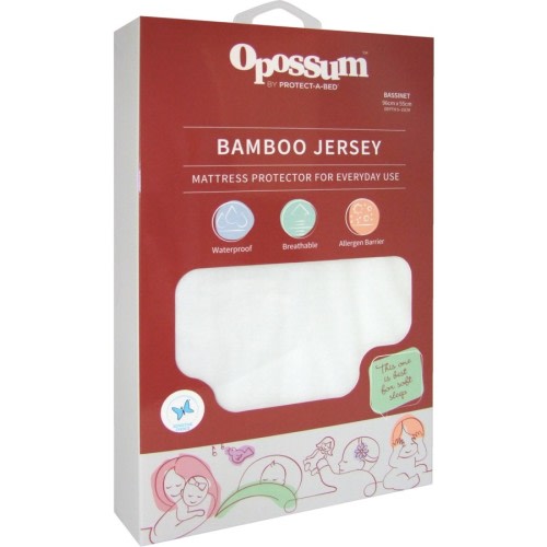 Opossum Bamboo Jersey Waterproof Mattress Protector - Bassinet