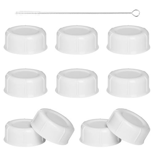 10 pcs Travel Bottle Caps for Dr Brown Narrow Baby Bottle, Baby Bottle Lids Replacement with Sealing Gasket (White)