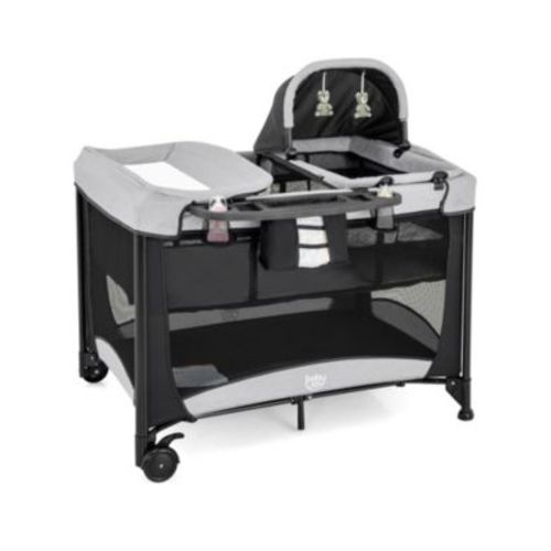 5 in 1 Portable Baby Playard Nursery Center w/ Cradle & Storage Basket