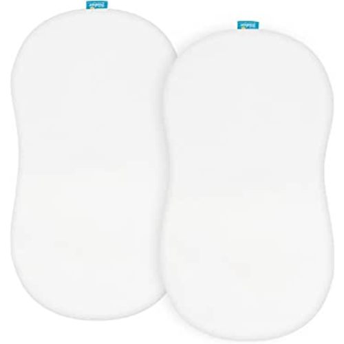 100% Cotton Bassinet Sheets Compatible with Halo Bassinest Swivel, Flex, Glide, Premiere & Luxe Series Sleeper, 2 Pack, Ultra Soft Bassinet Sheet for Baby, White