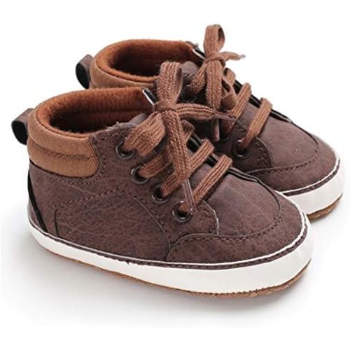 CENCIRILY Baby Boys Girls High Top Sneakers Soft Soles Anti Skid Infant Ankle Shoes Toddler Prewalker First Walking Crib Shoes