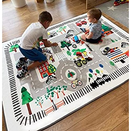 nexace Kids Rug Play Mat, City Life Great for Playing with Cars for Bedroom Playroom,Carpet,Soft Large Size,4.9x6.4 FEET (4.9'x6.4')