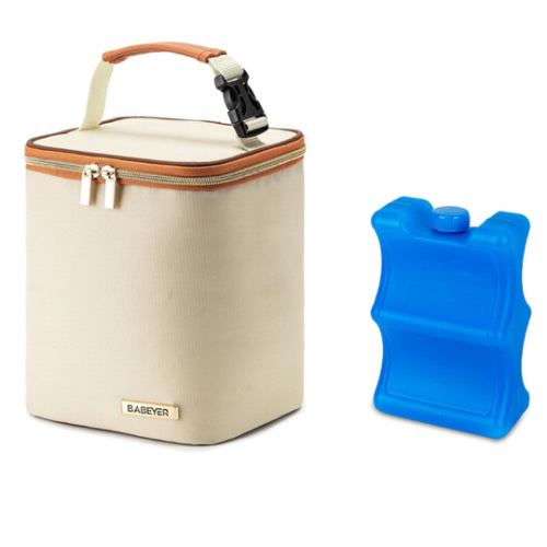 Breastmilk Cooler Bag with Ice Pack Fits 4 Baby Bottles Up to 9 Ounce, Baby Bottle Bag Great for Nursing Mom Daycare