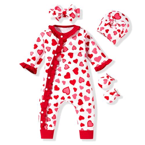 Aalizzwell Baby Girls Romper Outfit Fall Winter Clothes with Accessories
