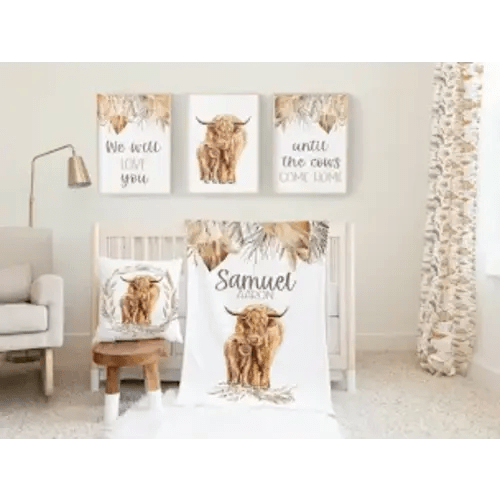 Farm Cows Boho Leaves Baby Blanket - Google Search