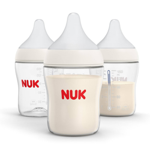 NUK Perfect Match 2-in-1 Natural and Anti-Colic Bottle with Slow Flow, Wide, Adaptable Nipple, 5oz., 2 Pack