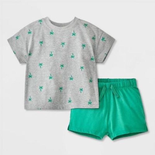 Baby Boys' Top & Bottom Set - Cat & Jack™ Blue/Cream 18M