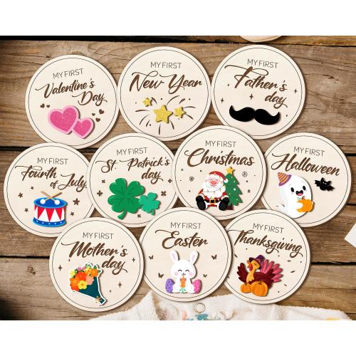 Holiday Milestone Photo Props for Babies, Baby Milestone Cards, My First Holiday Milestones Gifts, Baby Photo Props, Holiday Milestone Discs