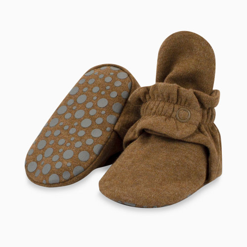 Zutano Organic Cotton Booties - Heather Mocha, 3-6 M