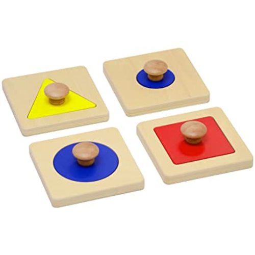 Elite Montessori Thick Single/Multiple Shape Jumbo Knob Puzzles Preschool Toddler Learning Material (Single Shape Puzzles)