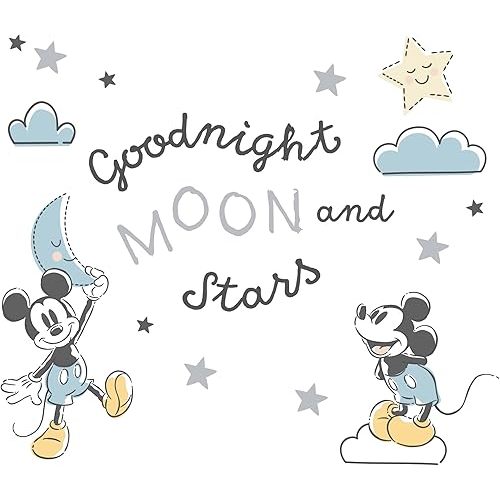 Lambs & Ivy Disney Baby Moonlight Mickey Mouse Blue/Black Wall Decals/Stickers