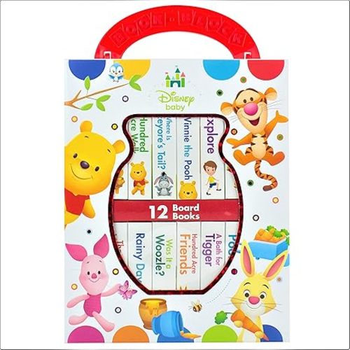Disney Baby: Winnie the Pooh - My First Library - 12 Board Book Set - First Words, Counting, and More! - PI Kids