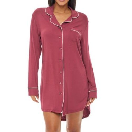 ADR Womens Sleep Shirt 100% Cotton Lightweight Night Shirt Pajama Button Down Top