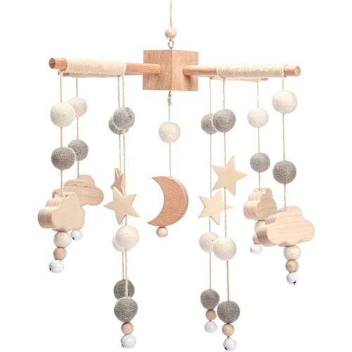 Baby Mobile for Crib | Baby Crib Nursery Mobile Star Moon for Baby Boys and Girls | Boho Nursery Decor | Baby Shower Set for Infant Bedroom Hanging Decoration