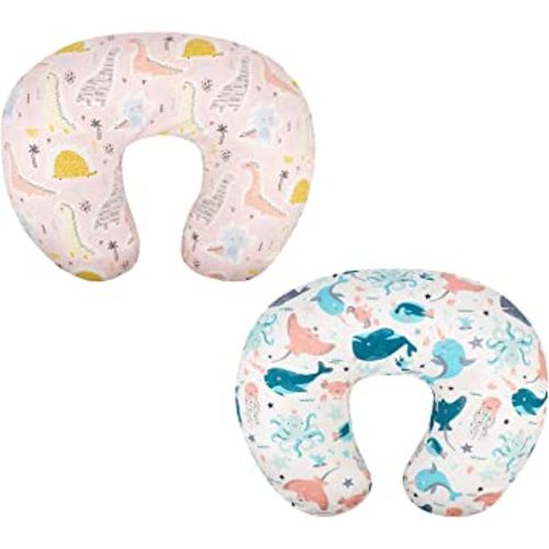 babygoal Nursing Pillow Covers Slipcovers for Breastfeeding Moms,Organic Woven Cotton,20x16x5.5in Maternity Breastfeeding Newborn Infant Feeding Cushion Cover,2 Pack 2CUPW13-B