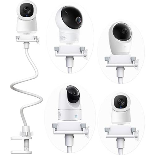 Flexible Baby Monitor Stand Mount Holder Compatible with eufy Security E30 / E220 / C220 / E21/ E110 / C2110 / T8417/ T8354/ T8300 Cameras Adjustable Baby Cameras Stand Clip Clamp Mount