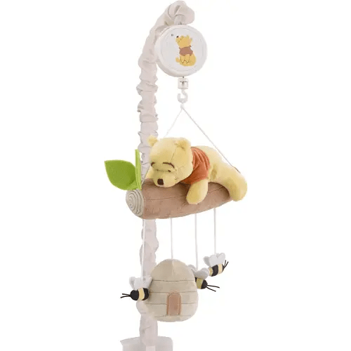 NoJo Disney Winnie The Pooh Hugs and Honeycombs Plush Musical Mobile with Bee Hive, Bees, Pooh Bear and Tree Branch