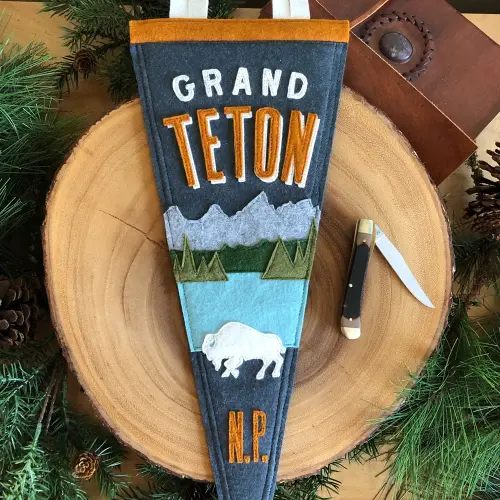 Grand Teton National Park Pennant — Yoho & Co. (Charcoal)