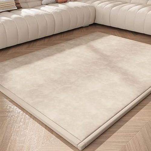 Baby Play Mat for Floor – 1.3 Inch Thick Memory Foam, Soft Coral Fleece Surface, Non-Slip Bottom – Perfect for Playtime, Tummy Time & Nursery, 79''x71''
