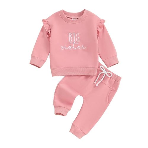 Sibling Matching Outfits Newborn Toddler Baby Long Sleeve Crewneck Sweatshirt with Pants Cute Fall Winter Clothes